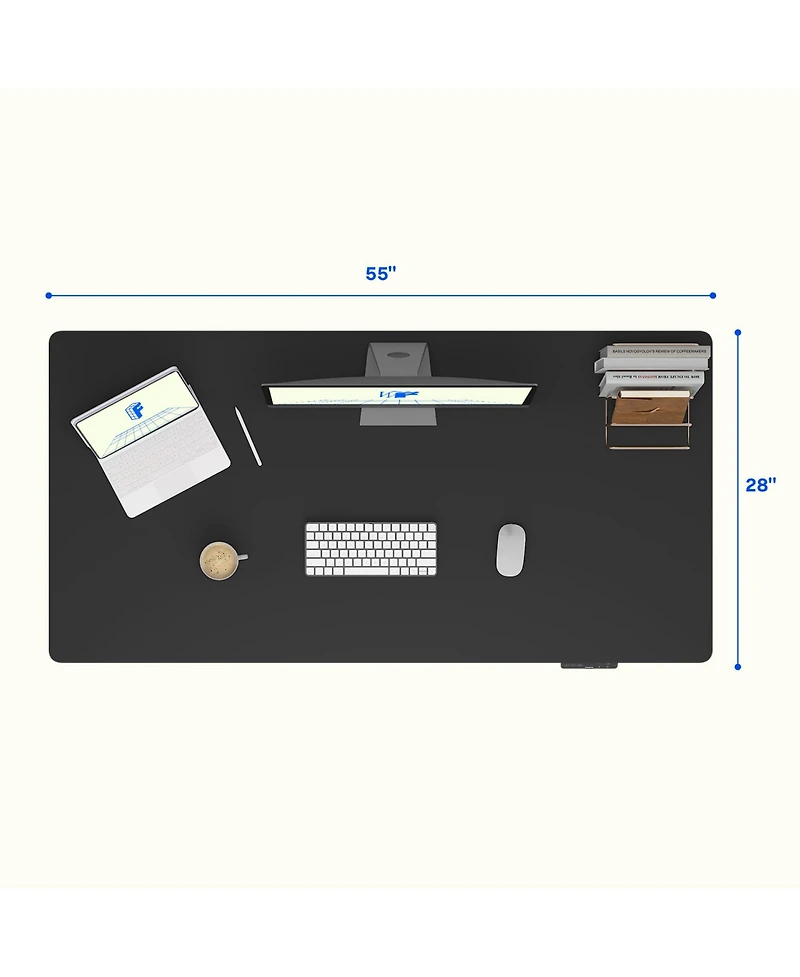 Flexispot E7-commercial 55 W Electric Adjustable Standing Desk, Rectangular Chipboard Top, White Base