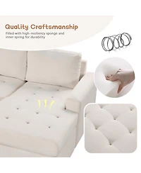 Sectional Sleeper Sofa with Pull-out Bed and Lounge Chair, Usb Type-c Interfaces, Suitable for Living Room, Office, Spacious Spaces