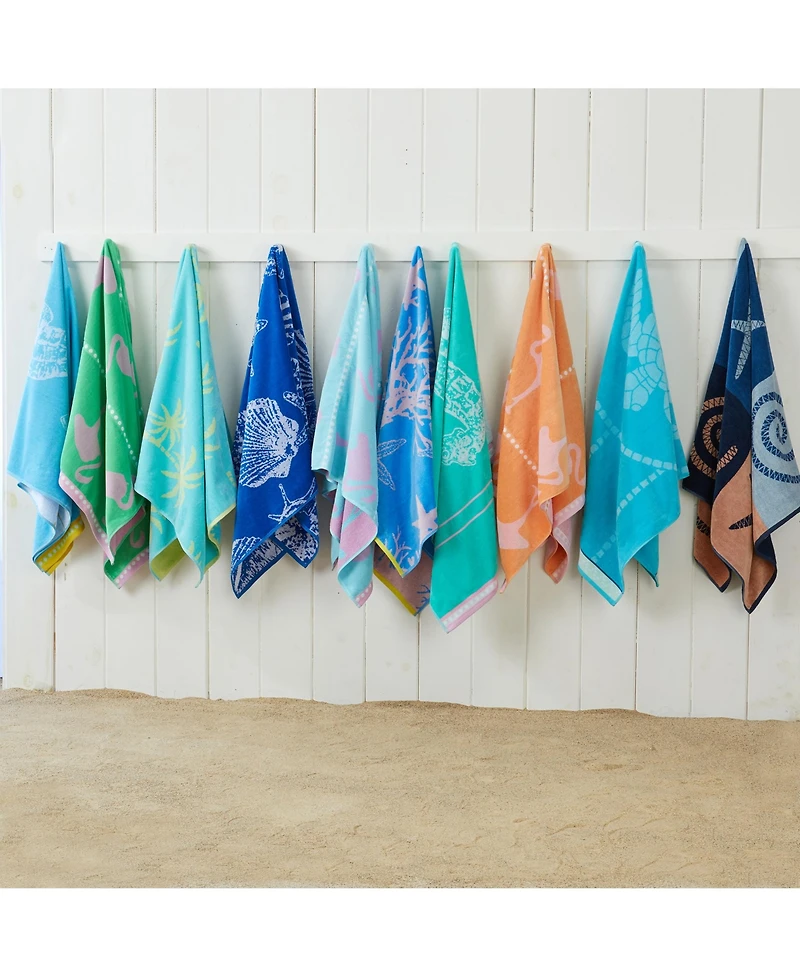 Linery & Co. 100% Cotton Jacquard 2 Pack Summer Beach Towels