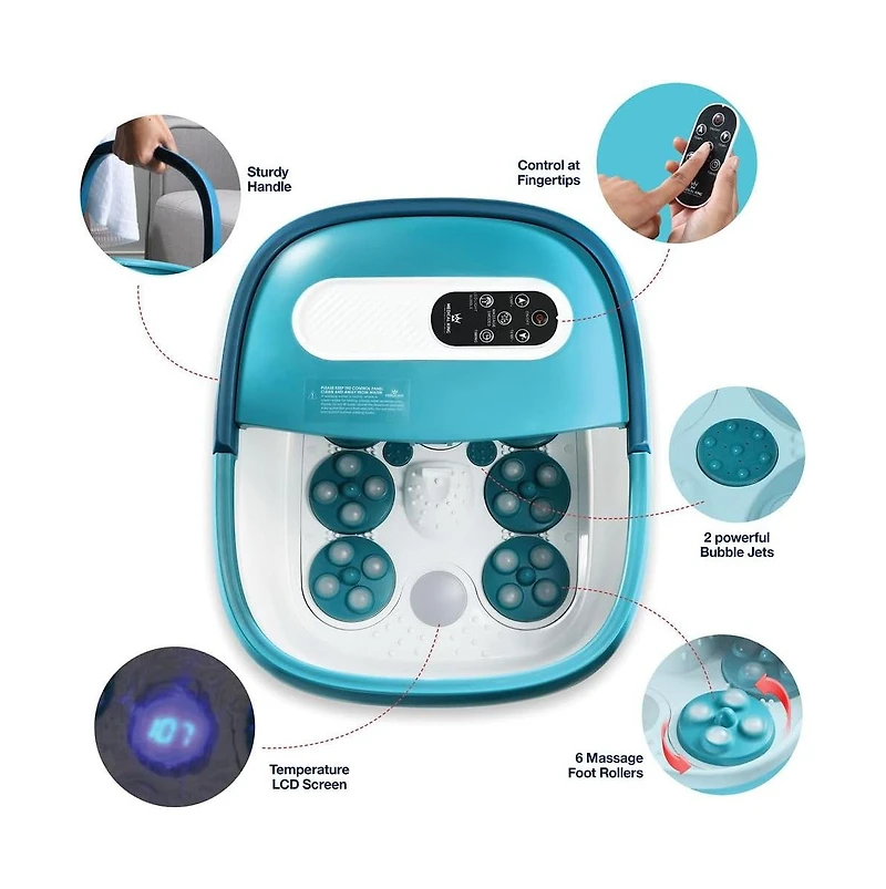 Foot Spa With Heat And Massage Electric Rotary Massage Includes A Remote Control A Pumice Stone Collapsible Foot Spa With Heat And Massage Bubbles and