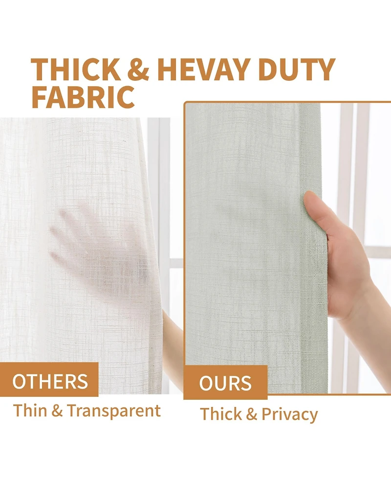 Linen Blend Privacy and Light Filtering Texture Grommet Pair(2 Panels