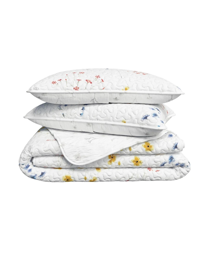 Linery & Co. Colorful Floral Microfiber Quilt Set With Shams