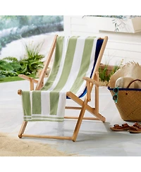 Linery & Co. 100% Cotton Velour Cabana Stripe Oversized Beach Towel