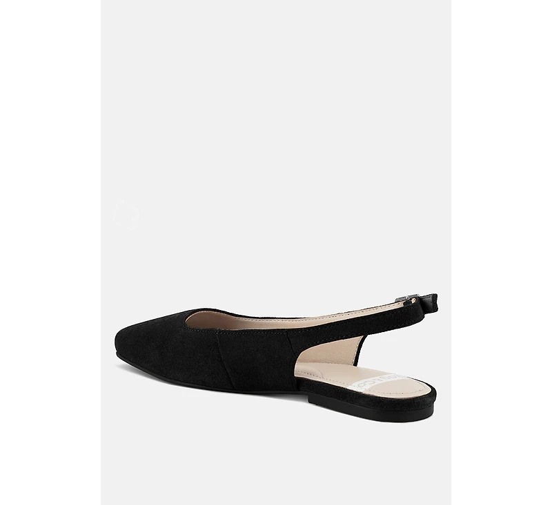 Sozani Genuine Suede Leather Slingback Flats