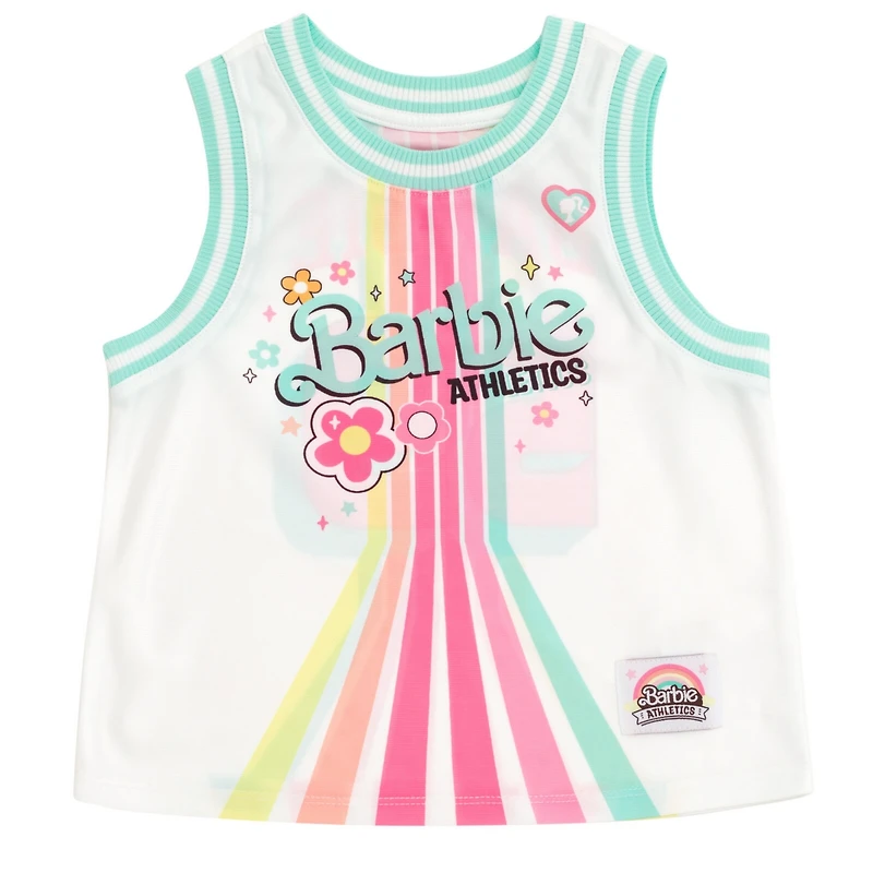 Barbie Toddler Girls Jersey Athletic Tank Top and Shorts Outfit Set