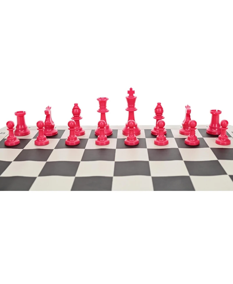 We Games Color Bright Plastic Staunton Tournament Chess Pieces with 3.75 in. King - Half Chess Set of Chess Pieces Only