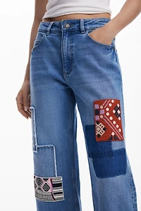 Desigual Women's Straight jeans with patches