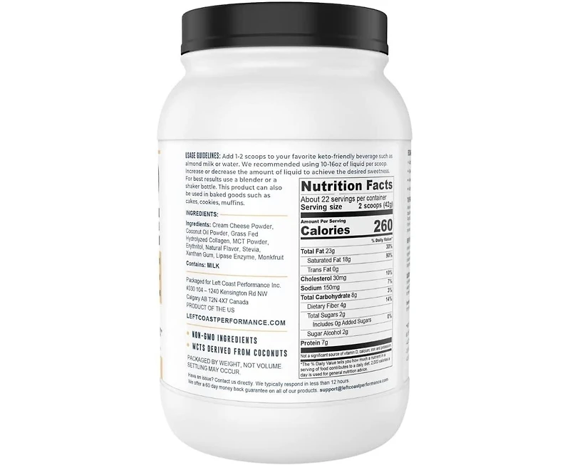 Left Coast Performance Cheesecake Keto Meal Replacement Shake [2lbs]
