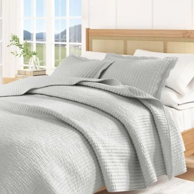 Linery Co. Detailed Channel Stitch Microfiber Quilt Set With Shams