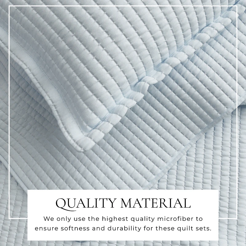 Linery & Co. Detailed Channel Stitch Microfiber Quilt Set With Shams