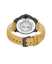Timberland Men's Dress Sport Tan Genuine Leather Watch, 46mm