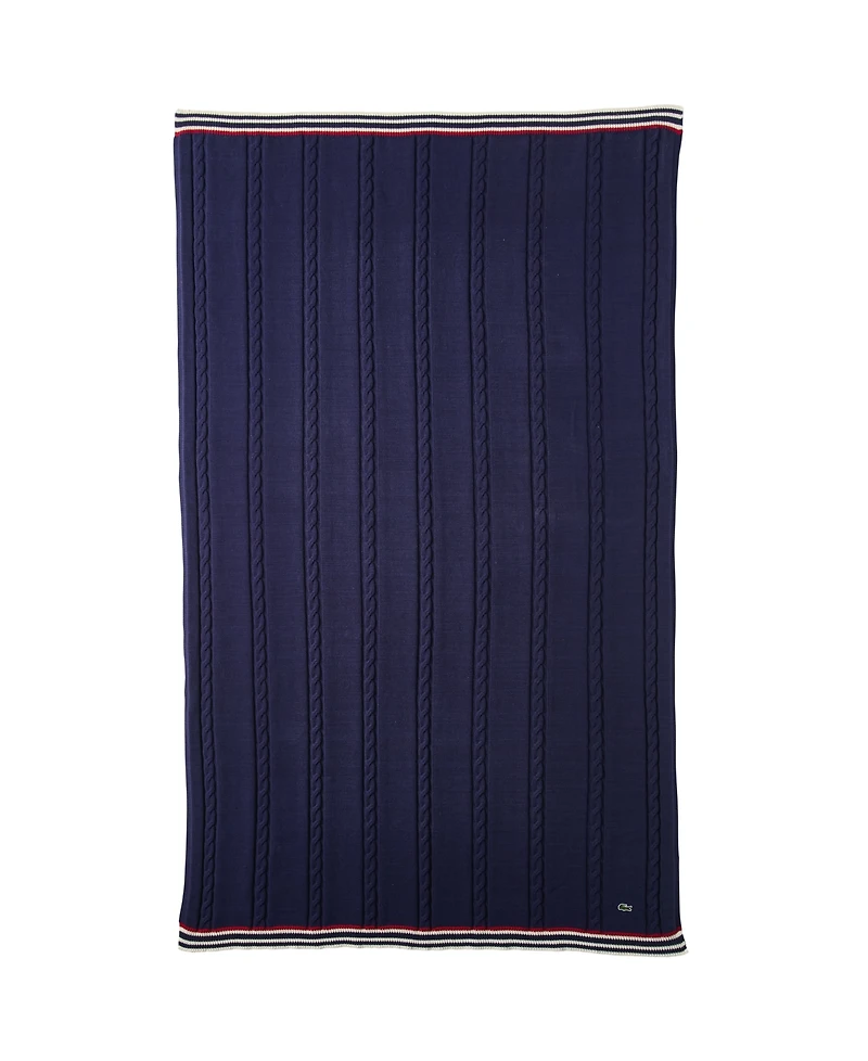 Lacoste Home Cable Cotton Throw 50" x 70"