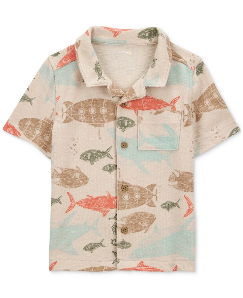 Carter's Toddler Boys Sea-Print Button-Down Shirt
