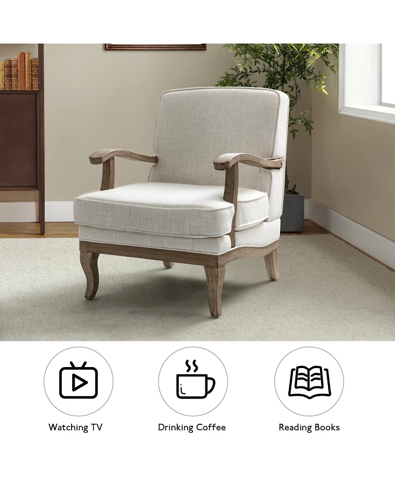 Rinaldo Wooden Upholstered Armchair with Legs