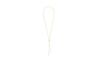 Beaded Chain Lariat Necklace with Cz Accent