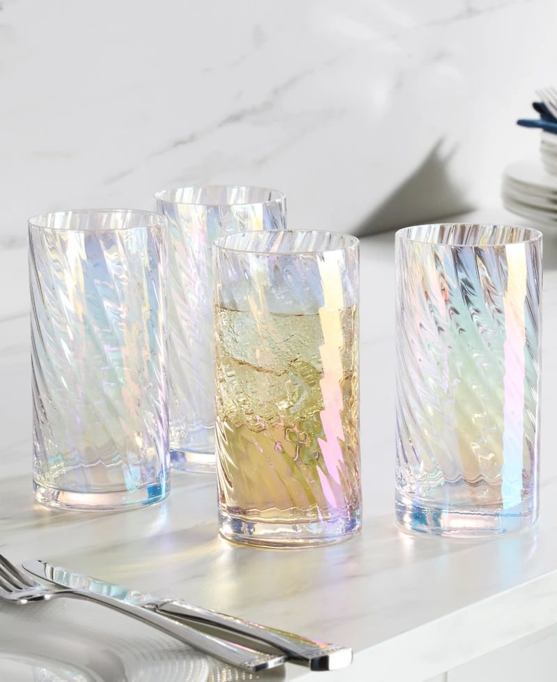 Lenox Tuscany Classics Iridescent Highball Glasses, Set of 4