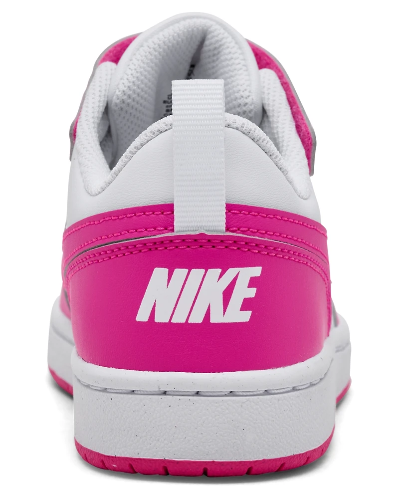 Nike Little Girls Court Borough Low Recraft Fastening Strap Casual Sneakers from Finish Line