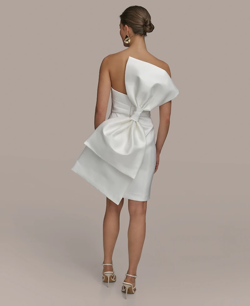 Donna Karan New York Women's Sweetheart-Neck Bow-Trim Dress