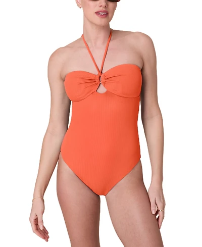 Andie Women's The Zoe Halter Ribbed One Piece Swimsuit