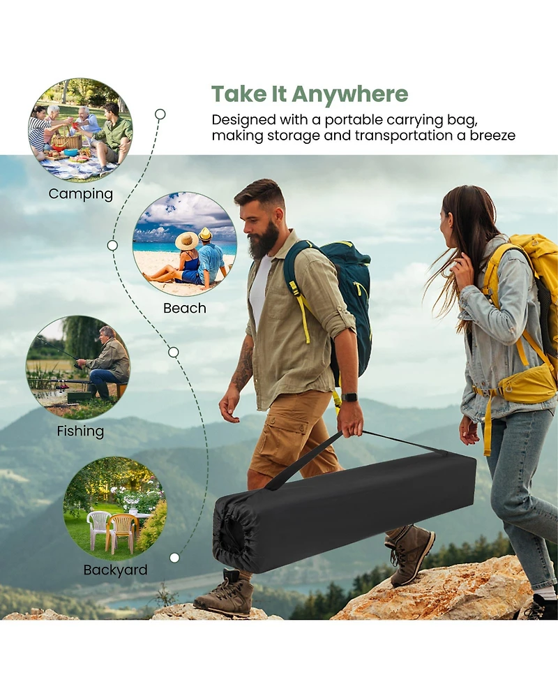 6-Sided Pop-up Family Tent with Rainfly, Skylight, 3 Doors, 3 Windows