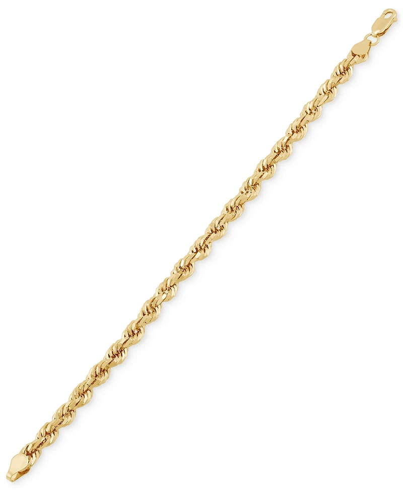 Lightweight Lightweight Rope Chain Bracelet (5.5mm) in 10k Yellow Gold