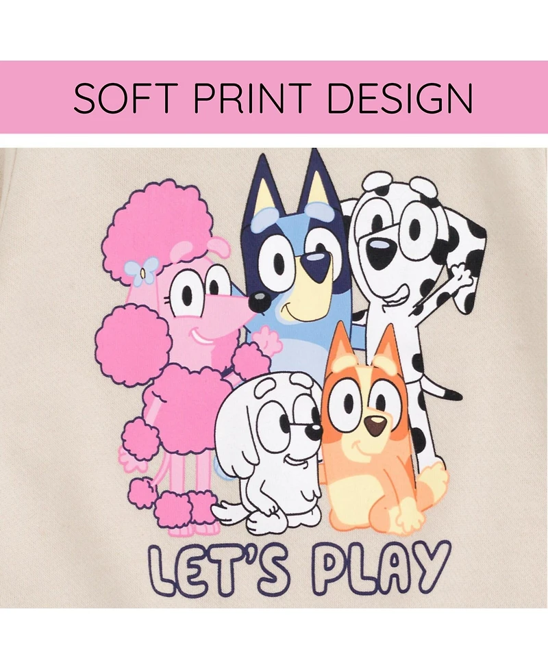 Bluey Little Boys Fleece Sweatshirt and Jogger Pants Outfit Set to