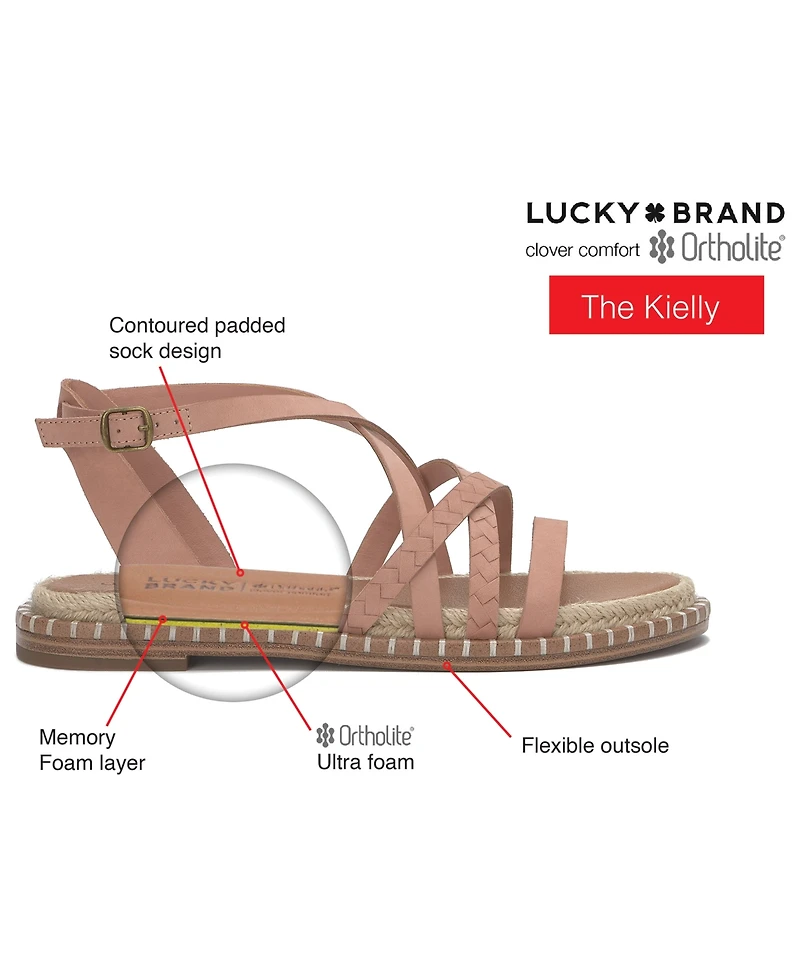 Lucky Brand Women's Kielly Strappy Whipstitch Flat Sandals