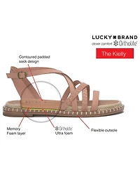 Lucky Brand Women's Kielly Strappy Whipstitch Flat Sandals
