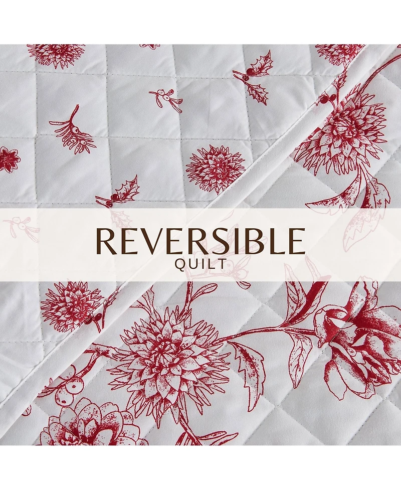 Linery & Co. Festive Holiday Reversible Microfiber Quilt Set with Shams