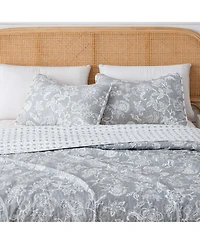 Linery & Co. Delicate Floral Microfiber Quilt Set With Shams