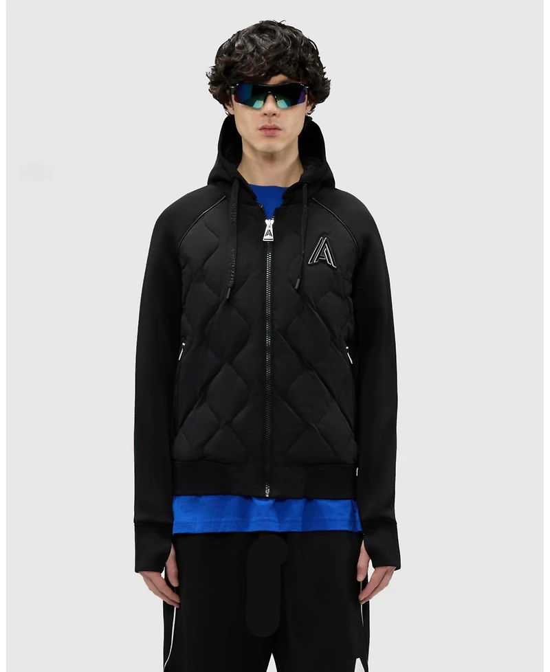 Alpenhaus Men's Bornant Hybrid Insulated Bomber Jacket with Removable Hood