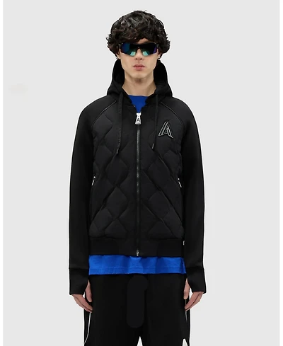 Alpenhaus Men's Bornant Hybrid Insulated Bomber Jacket with Removable Hood