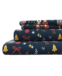 Linery & Co. Ultra-Soft Turkish Cotton Flannel Christmas Print Sheet Set
