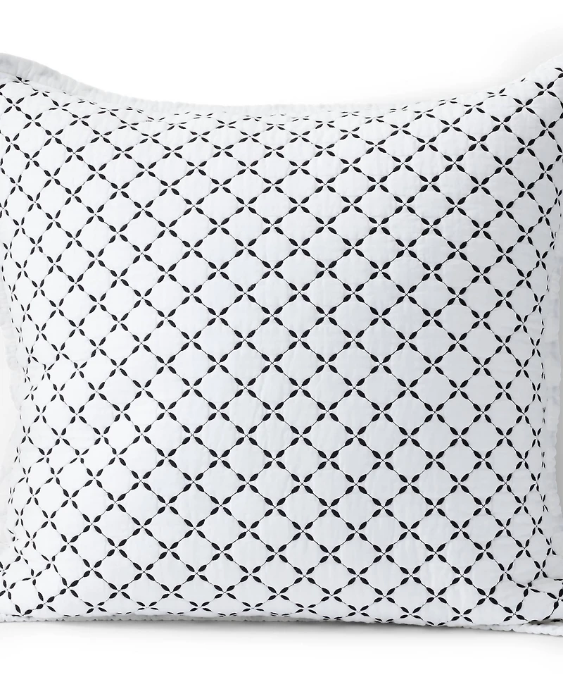 Lands' End Embroidered Diamond Double Voile Sham