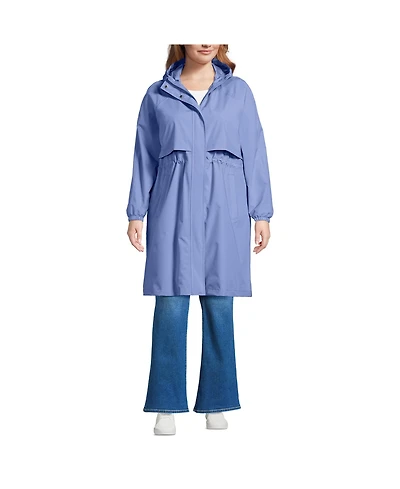Lands' End Plus Squall Packable Long Raincoat