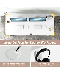 55 x 24 Inches Sit Stand Home Office Desk with 3 Memory Height Settings