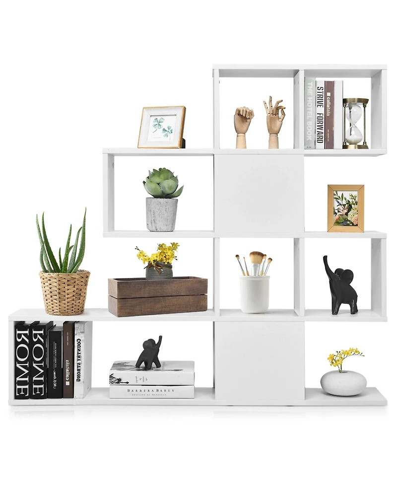 5-Tier Bookshelf Corner Ladder Bookcase with Storage Rack