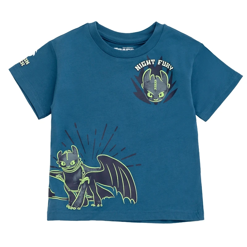 How to Train Your Dragon Boys DreamWorks Toothless T-Shirt and French Terry Shorts Outfit Set