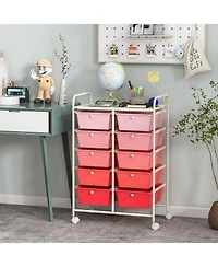 10-Drawer Rolling Storage Cart-Gradient