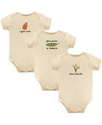 Touched by Nature Baby Boys Unisex Natural Bodysuit 3Pk