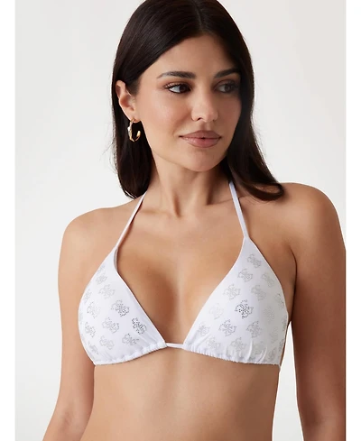 Guess Women's Quattro G Padded Triangle Bikini Top