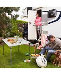 Folding Camping Table with All-Weather Hdpe Tabletop and Rustproof Steel Frame