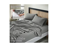 Superior Cotton Linen Blend Deep Pocket Bed Sheet Set, California King