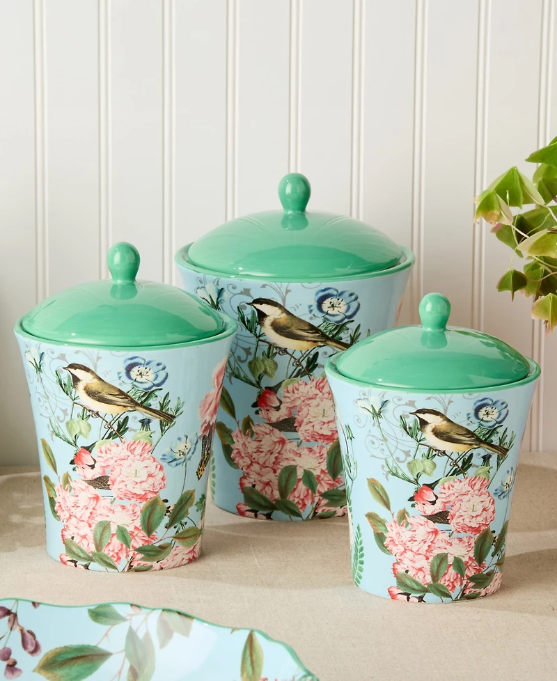 Certified International Flora 3-Piece Canister Set