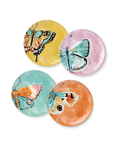 Certified International Butterflies Salad Plates, Set of 4, Service for 4