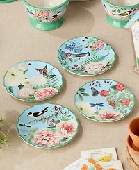Certified International Flora Canape Plates, Set of 4, Service for 4