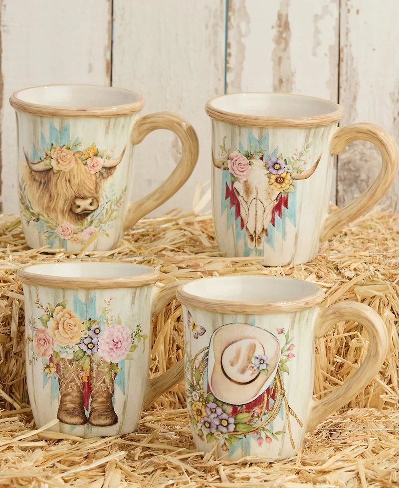 Certified International Rosewood Mugs, Set of 4