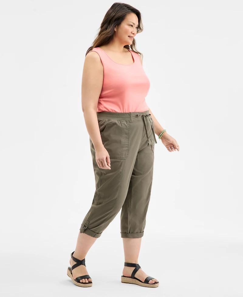 Style & Co Plus D-Ring Cuffed Capri Pants, Exclusively at Macy's