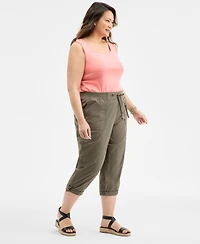Style & Co Plus D-Ring Cuffed Capri Pants, Exclusively at Macy's