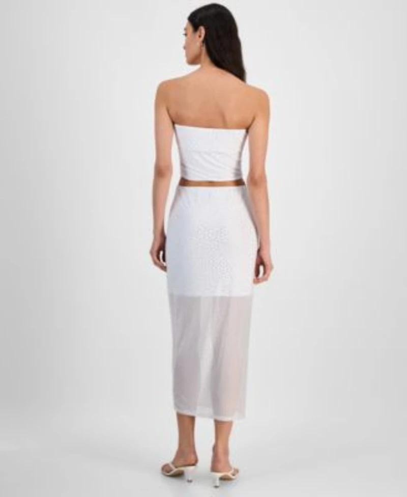 Bar Iii Womens Strapless Top Midi Skirt Exclusively At Macys
